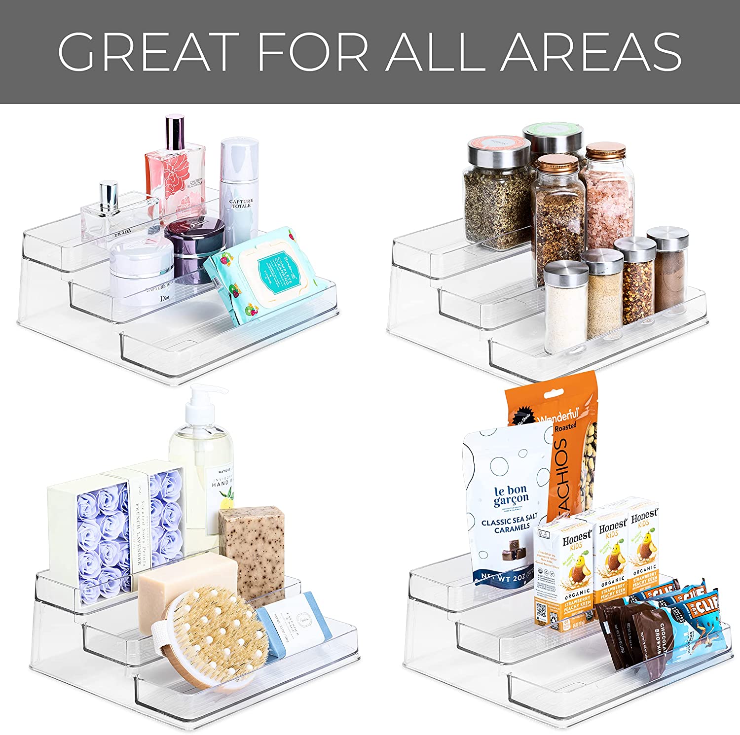 3-Tier Plastic Spice Rack - Clear