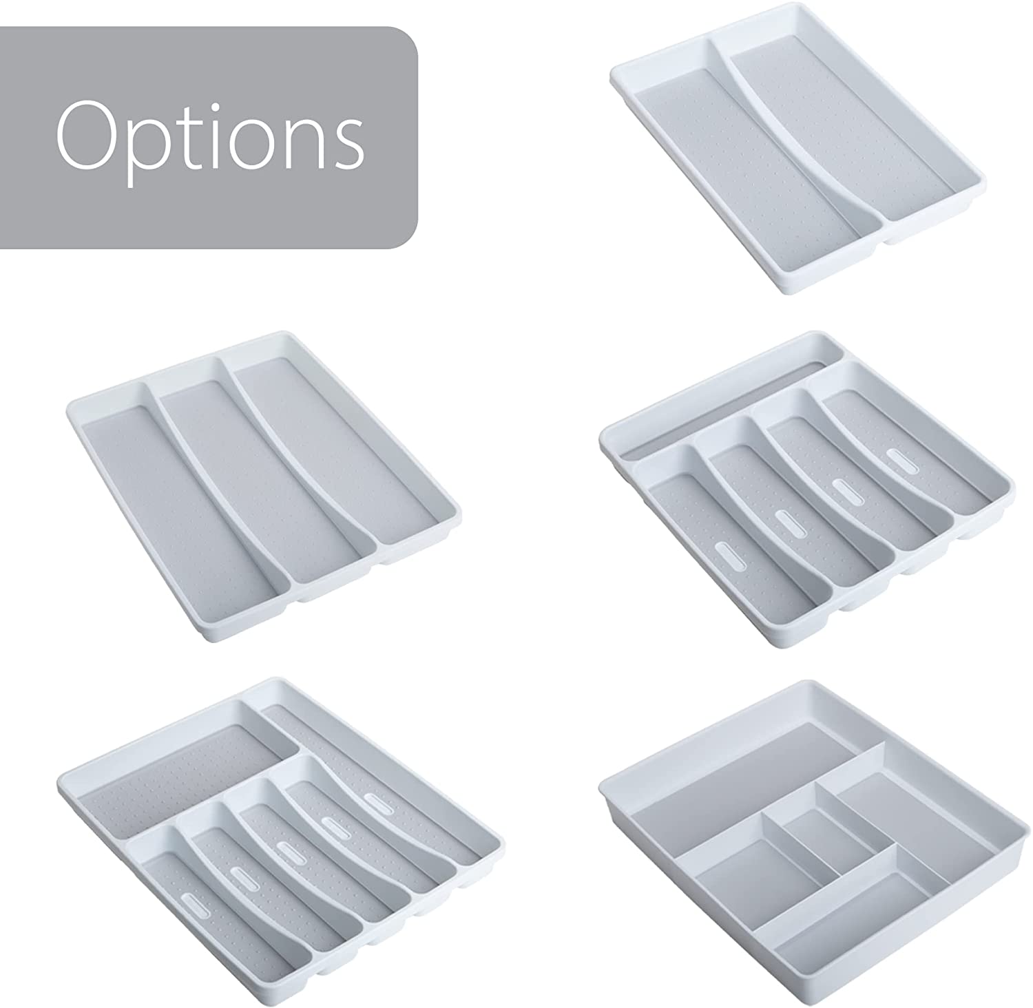 5-Compartment Plastic Drawer Organizer