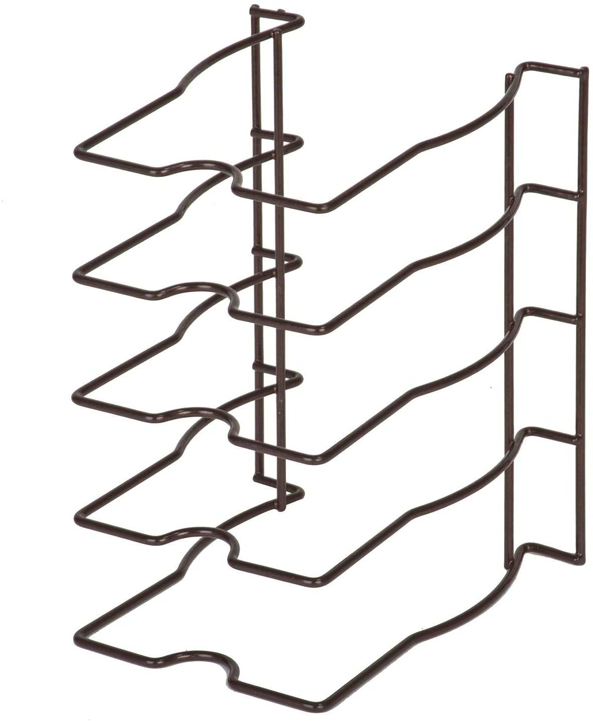 Bakeware and Lid Storage Rack with 4-Compartment Dividers