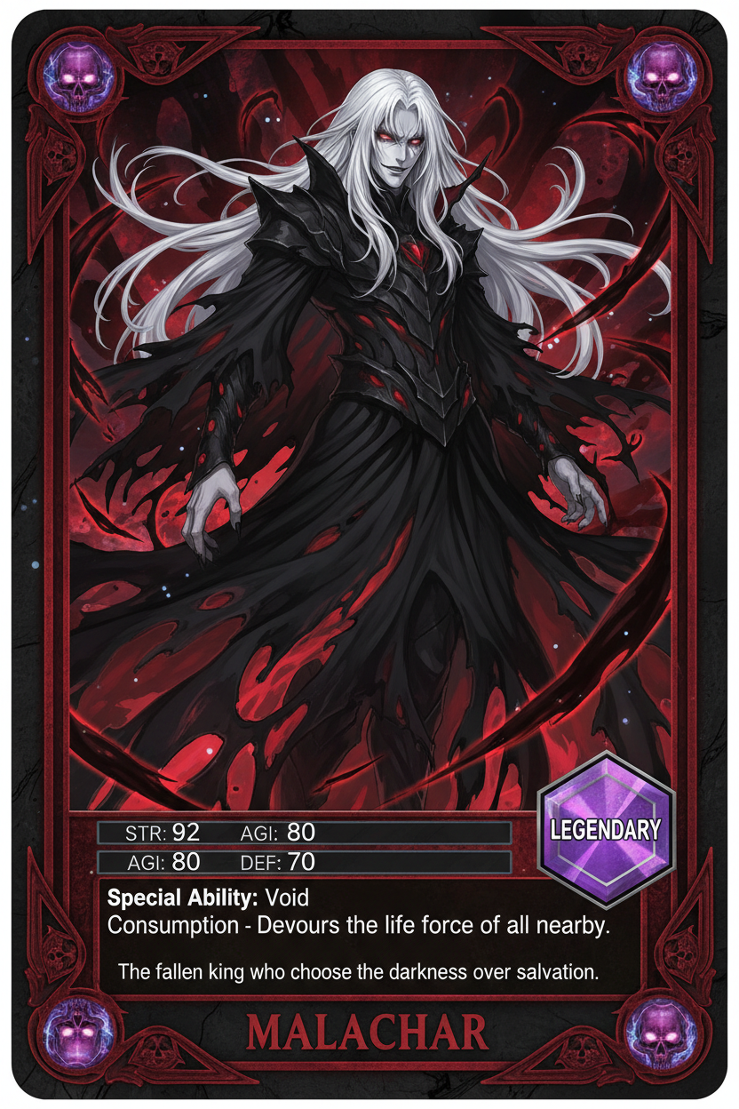 MALACHAR The Fallen King Legendary anime collectible card
