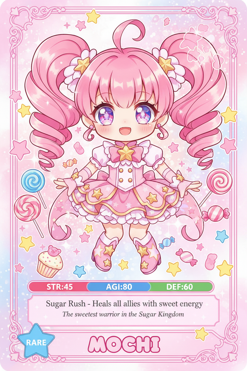 MOCHI The Sugar Warrior Rare chibi anime collectible card