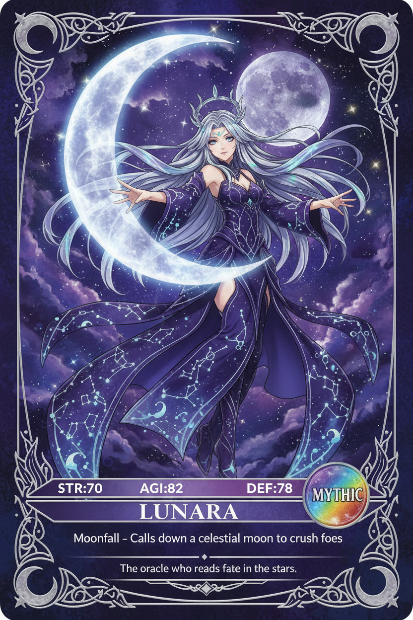 LUNARA The Moon Oracle Mythic anime collectible card