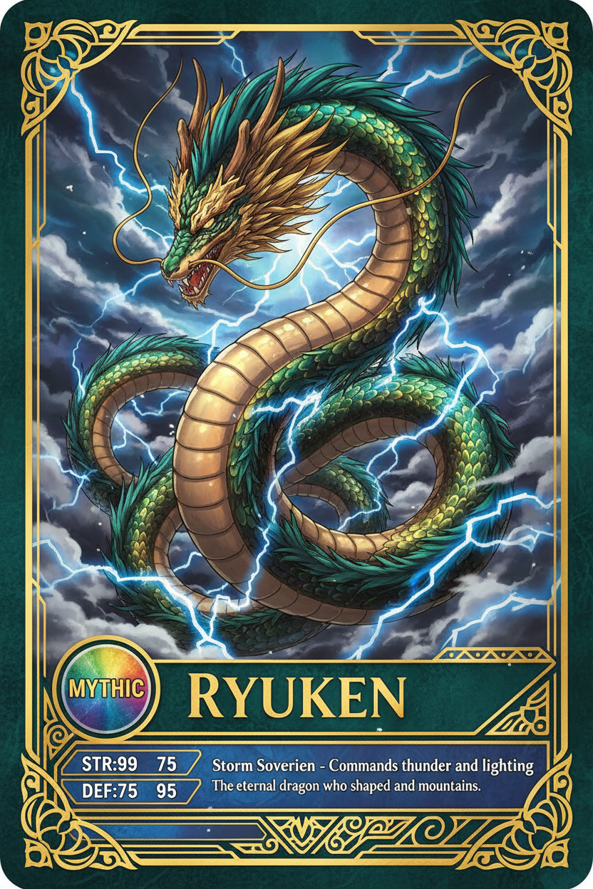 RYUKEN The Eternal Dragon Mythic anime collectible card
